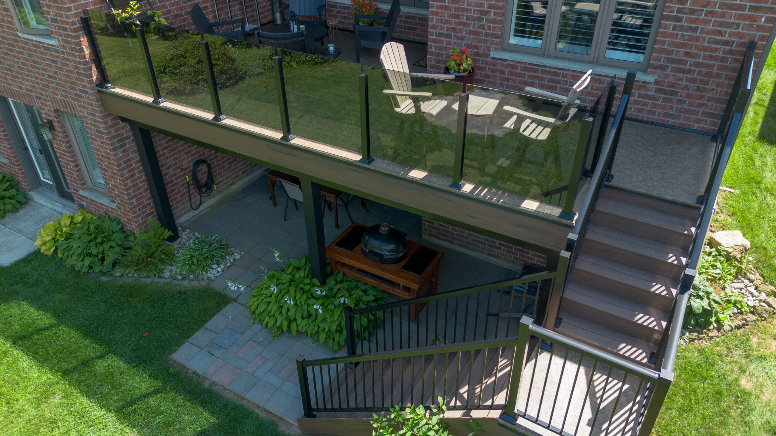 Duradek - Espresso with Topless tinted glass railing